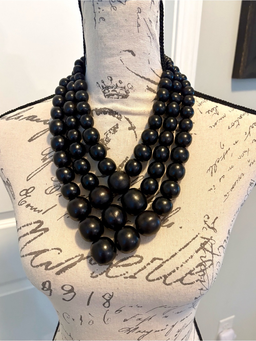 Monies Denmark Signed Collectible Wood Multi Strand Statement Necklace - Picture 14 of 15